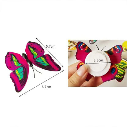 10Pcs 3D Led Butterfly Decoration Night Light Sticker Single And Double Wall Light For Garden Backyard Lawn Party Festive Party