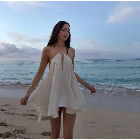 2025 Sexy Party Off Shoulder Dresses Women'S Elegant Sleeveless Hollow Out Beach Dress Backless High Street Lady Summer Vestidos