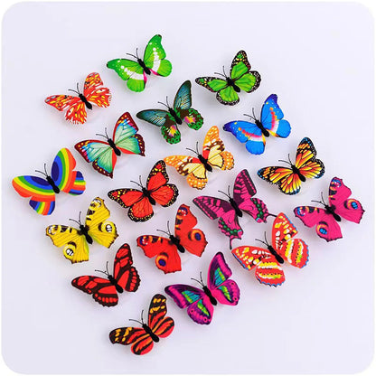 10Pcs 3D Led Butterfly Decoration Night Light Sticker Single And Double Wall Light For Garden Backyard Lawn Party Festive Party