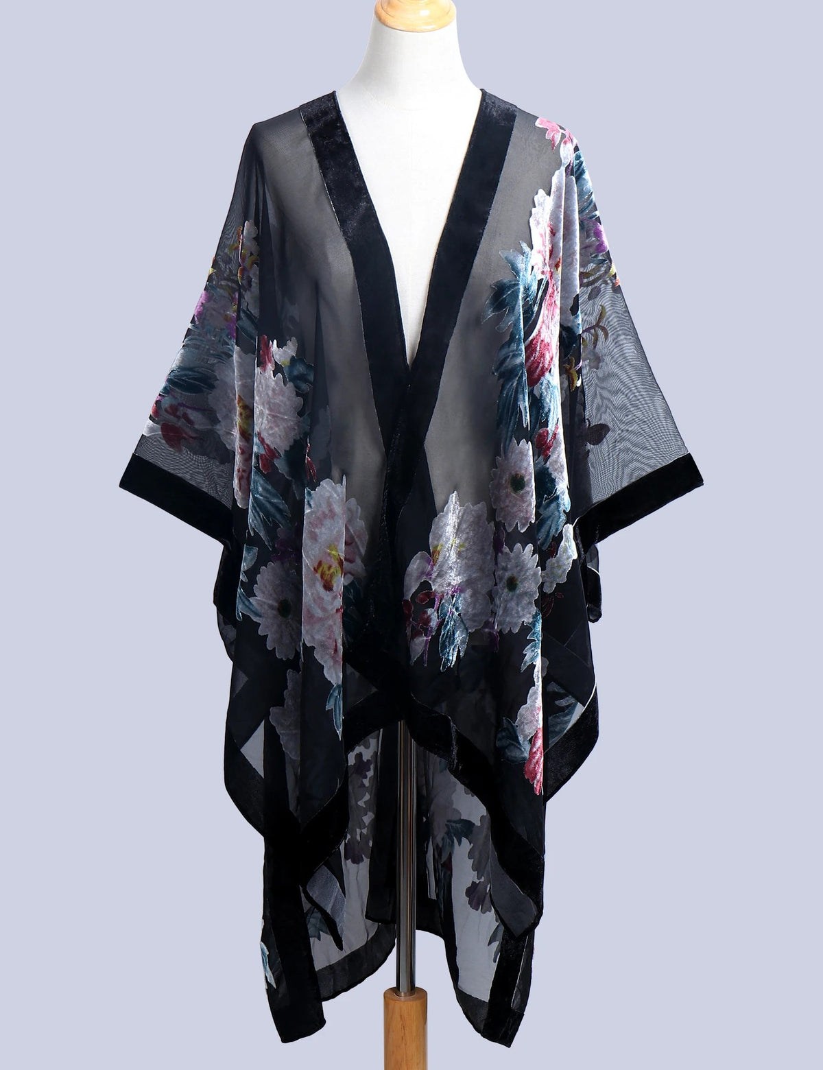 Wehello Bohemian Burnt Plush Kimono Women'S Long Purple Tassel Beach Cover-Up  Holiday Casual Cardigan Shawl Jypf-20