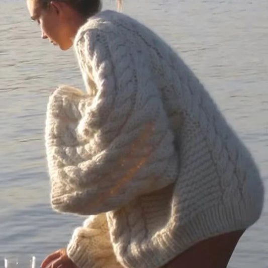 Big Twist Loose Women'S Sweater Fashion Knit Warm Turtleneck Lantern Sleeve Female Pullover 2024 Autumn Winter Lady Jumper