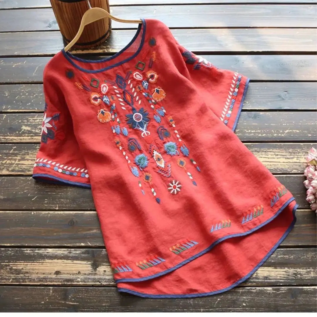 Embroidery Cotton Women Shirt Summer & Spring Blouse Tops Clothes For Women Clothing