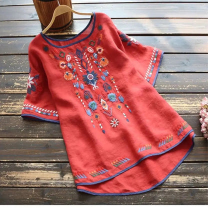 Embroidery Cotton Women Shirt Summer & Spring Blouse Tops Clothes For Women Clothing