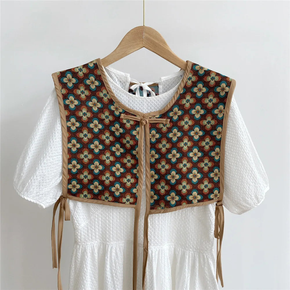 Vests Women Embroidery Lace-Up Chic Vintage All-Match Casual Korean Fashion Summer Classic Prevalent Waistcoat Harajuku Delicate