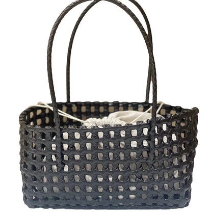 Plastic Hollow Weave Bag Countryside Style Large Capacity Beach Tote Bag Bucket Bag Bohemian Style Woman Pvc Handbag Summer