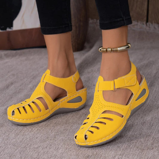 2025 New Women'S Peep-Toe Ankle Strap Sandals Summer Block Heel Fashion Shoes 11 Colors Available