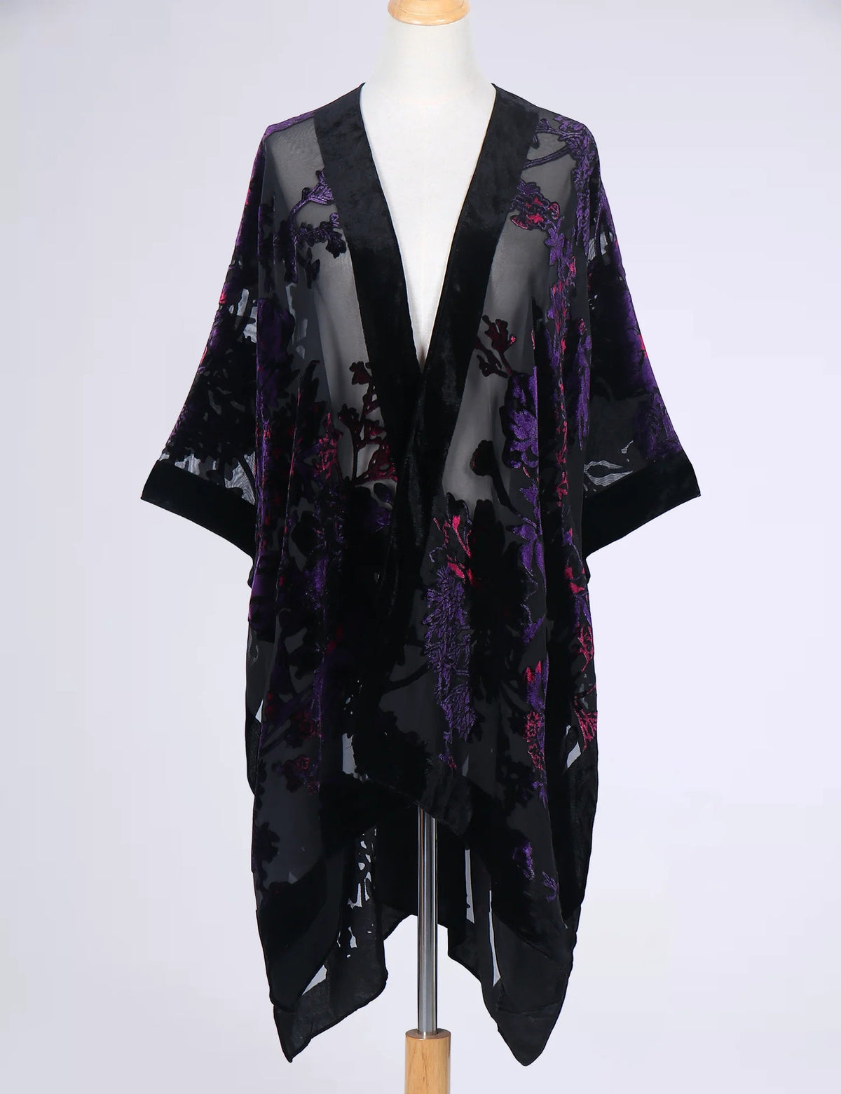 Wehello Bohemian Burnt Plush Kimono Women'S Long Purple Tassel Beach Cover-Up  Holiday Casual Cardigan Shawl Jypf-20