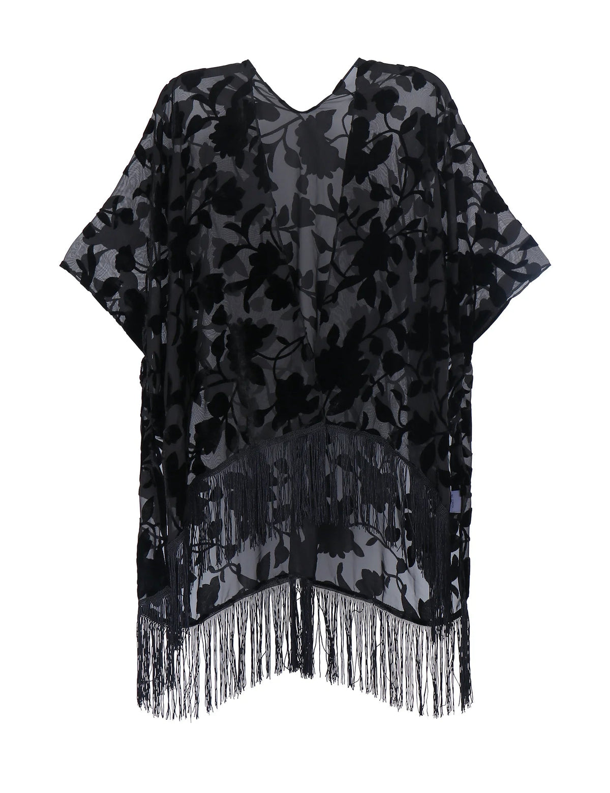 Wehello Bohemian Burnt Plush Kimono Women'S Long Purple Tassel Beach Cover-Up  Holiday Casual Cardigan Shawl Jypf-20