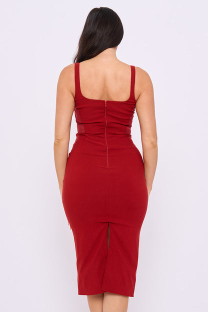 Bodice With Lace Midi Dress