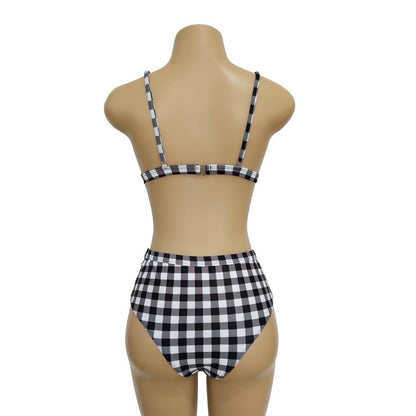 Plaid High Waist Ladies Two-Piece Bikini