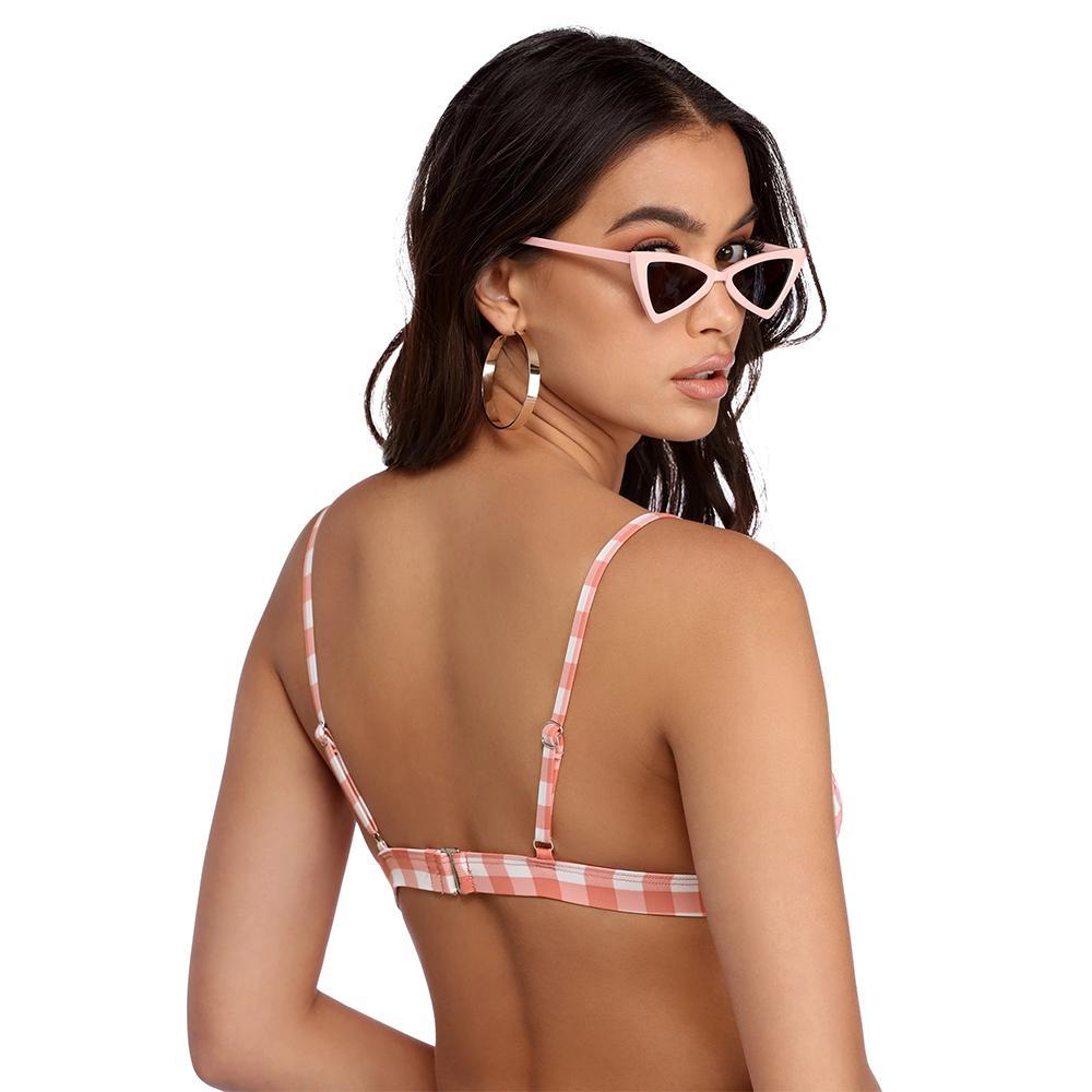 Plaid High Waist Ladies Two-Piece Bikini