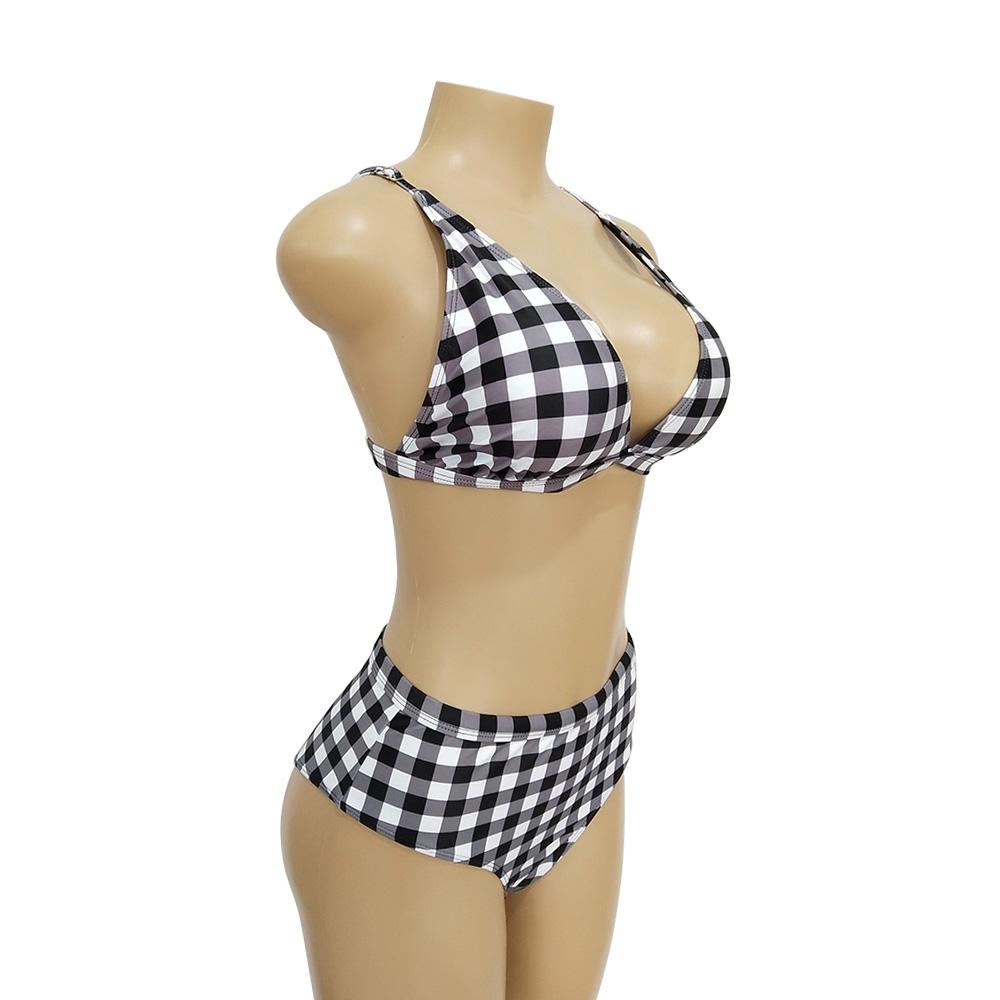 Plaid High Waist Ladies Two-Piece Bikini