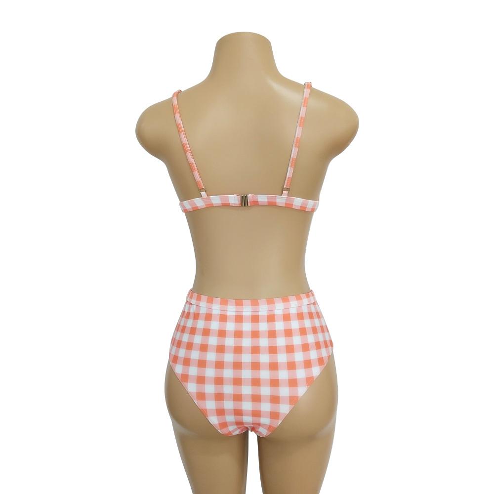 Plaid High Waist Ladies Two-Piece Bikini