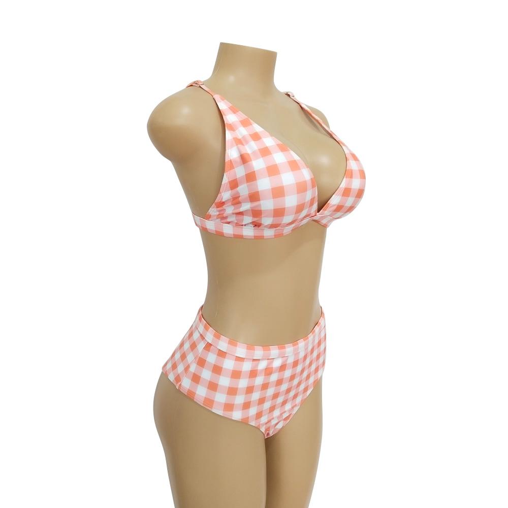 Plaid High Waist Ladies Two-Piece Bikini