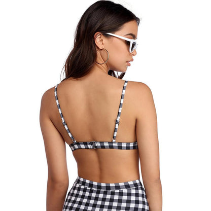 Plaid High Waist Ladies Two-Piece Bikini