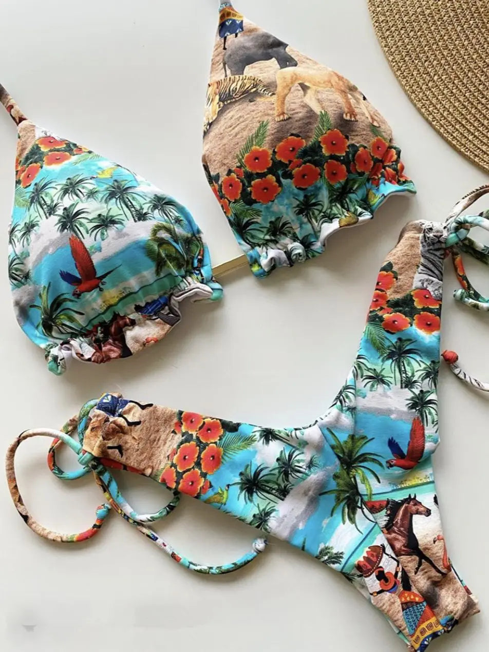 Popular Womens Beachwear Sexy Bikinis Set Hot Sport Swimwear Push-Up Padded Swimsuit  Exquisite Bather Swimwear