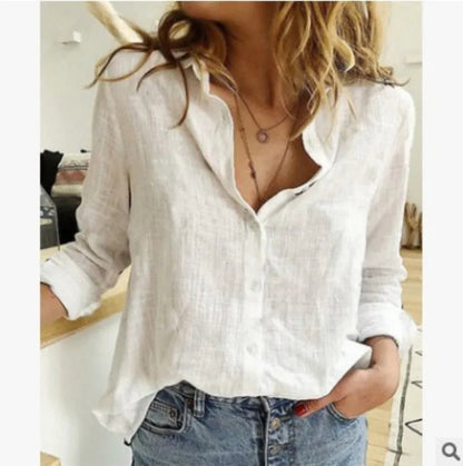 Fashion Women'S Print Shirt Women'S Long Sleeve Top Cotton Office 2024 Spring Summer Casual Loose Top Large 5Xl