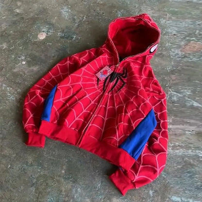 3D Spider Print Oversized Hoodie