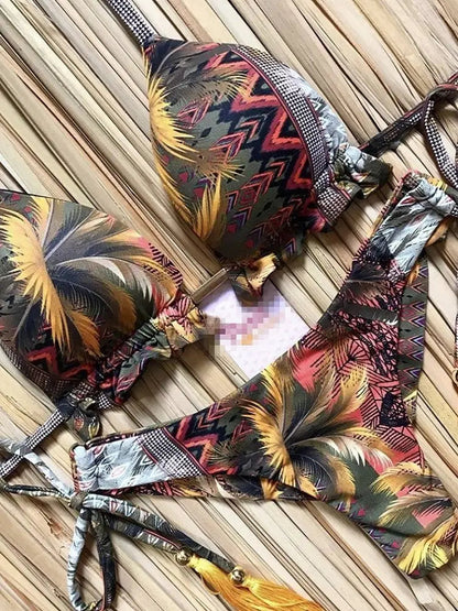 Popular Womens Beachwear Sexy Bikinis Set Hot Sport Swimwear Push-Up Padded Swimsuit  Exquisite Bather Swimwear