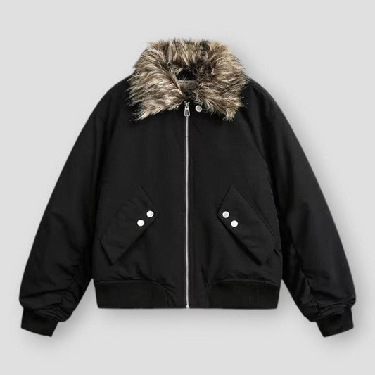 Saint Morris Jackson Detachable Fur Loose Jacket