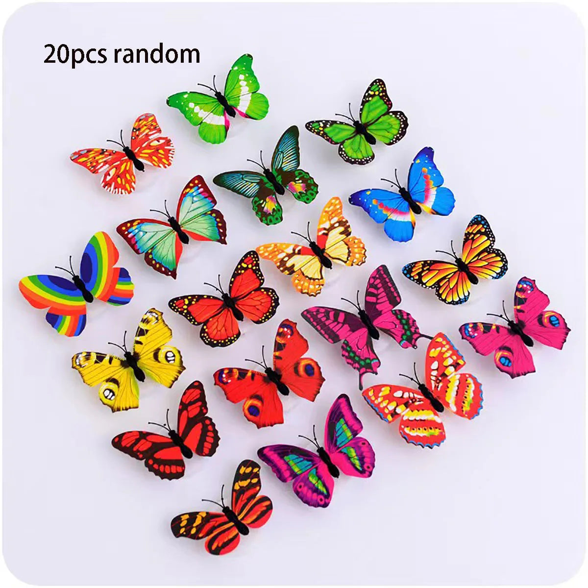 10Pcs 3D Led Butterfly Decoration Night Light Sticker Single And Double Wall Light For Garden Backyard Lawn Party Festive Party