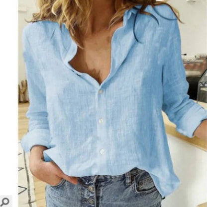 Fashion Women'S Print Shirt Women'S Long Sleeve Top Cotton Office 2024 Spring Summer Casual Loose Top Large 5Xl