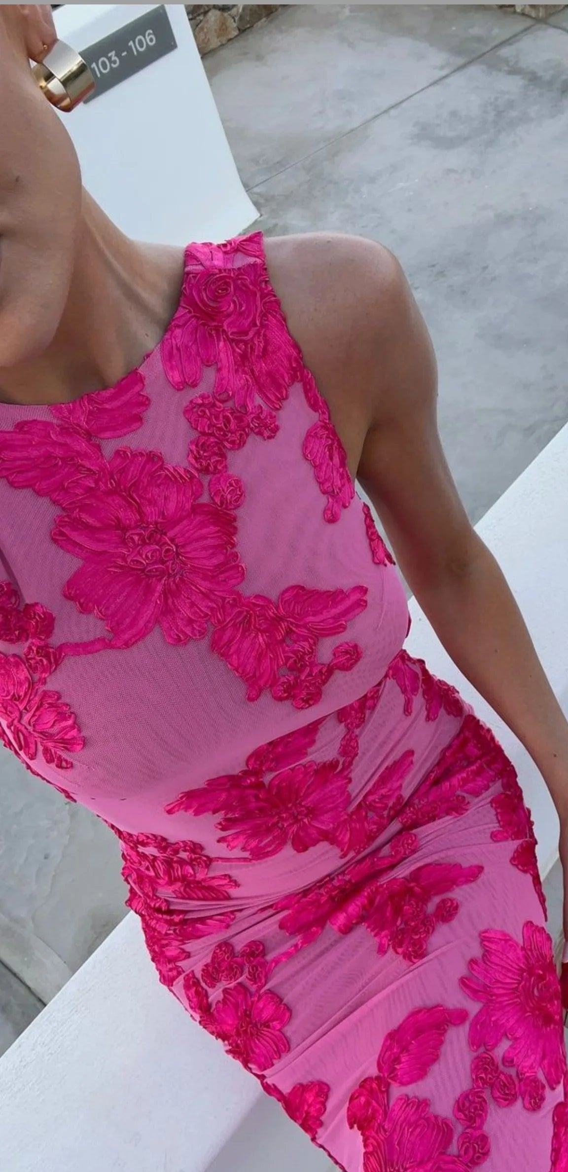 New Elegant Women Sleeveless 3D Flowers Party Dress Embroidery Mesh Slim Hip Package Female Fshion Maxi Dresses Robe