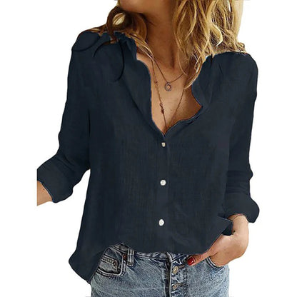 Fashion Women'S Print Shirt Women'S Long Sleeve Top Cotton Office 2024 Spring Summer Casual Loose Top Large 5Xl