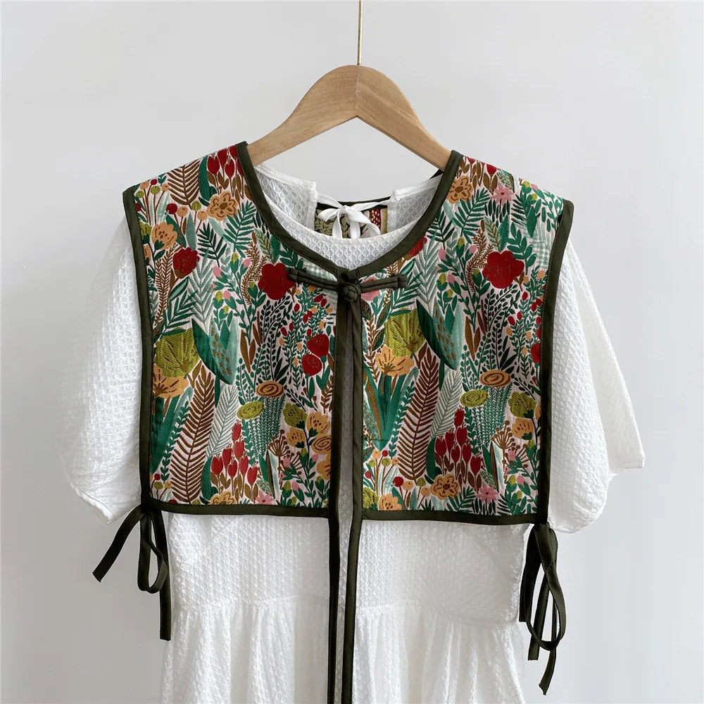 Vests Women Embroidery Lace-Up Chic Vintage All-Match Casual Korean Fashion Summer Classic Prevalent Waistcoat Harajuku Delicate