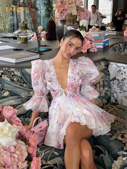 Puff Sleeve Mini Dress