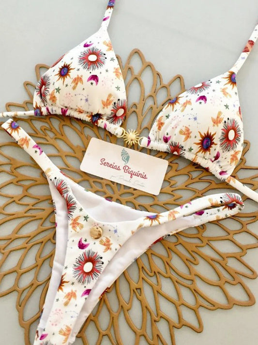 2025 Women'S Bikini Swimsuit Women'S Split Solid Color Lace-Up Sexy Swimsuit 2-Piece Set Micro Swimwear