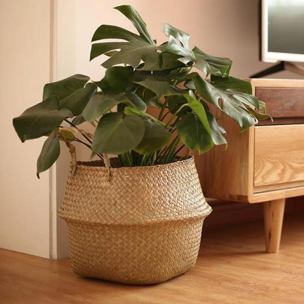 Seaweed Wicker Basket Rattan Hanging Flowerpot Flowerpot Dirty Clothes Dirty Clothes Basket Storage Basket   Wf1015