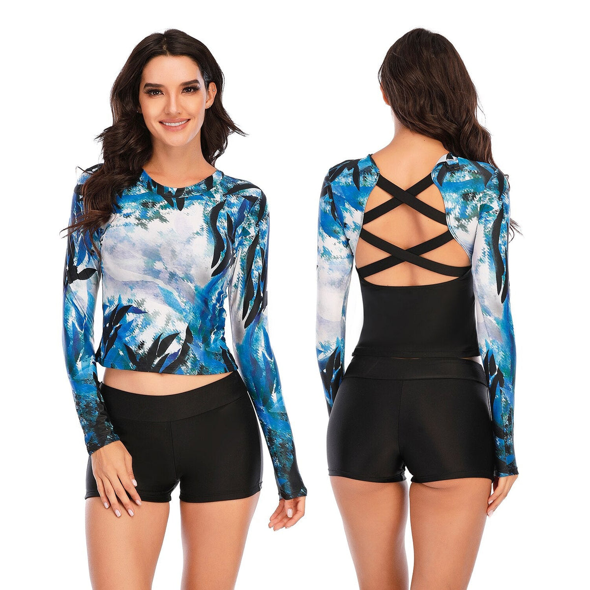 Sexy Long Sleeve Swimwear Swimsuit Women Bikini 2020 Mujer Biquini Exy Triangle Swimsuit Bottom Bikini Plisado Beach Wear May