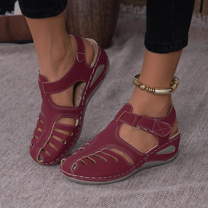 2025 New Women'S Peep-Toe Ankle Strap Sandals Summer Block Heel Fashion Shoes 11 Colors Available