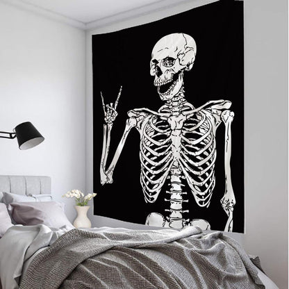 Simple Skull Printing Big Wall Mounted Cheap Hippie Wall Hanging Bohemian Wall Tapestry Mandala Wall Art Decoration