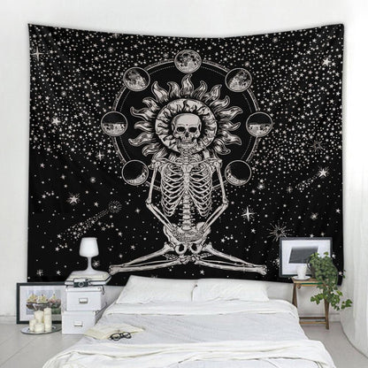 Simple Skull Printing Big Wall Mounted Cheap Hippie Wall Hanging Bohemian Wall Tapestry Mandala Wall Art Decoration
