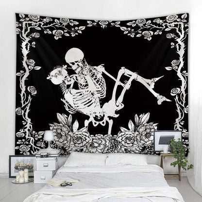 Simple Skull Printing Big Wall Mounted Cheap Hippie Wall Hanging Bohemian Wall Tapestry Mandala Wall Art Decoration