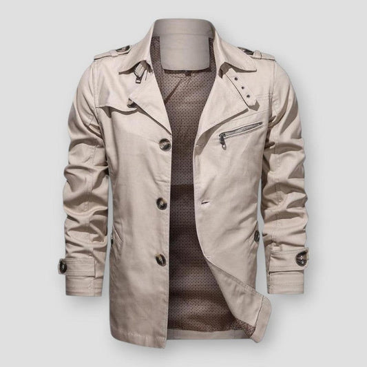 Sky Madrid Button-Up Trench Coat