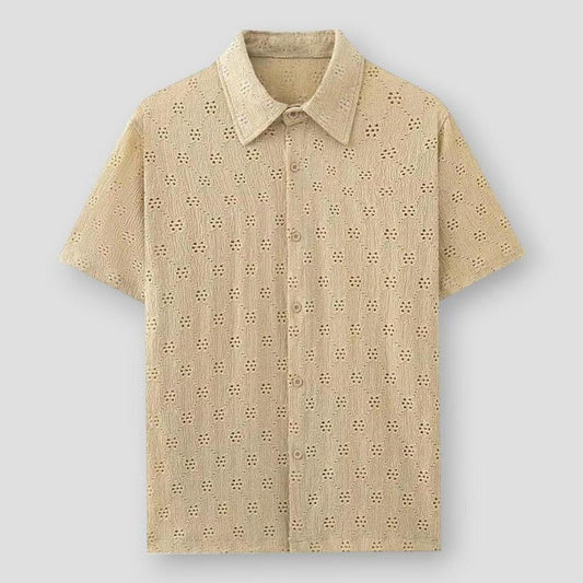 Sky Madrid Laurel Textured Hollow Polo Shirt