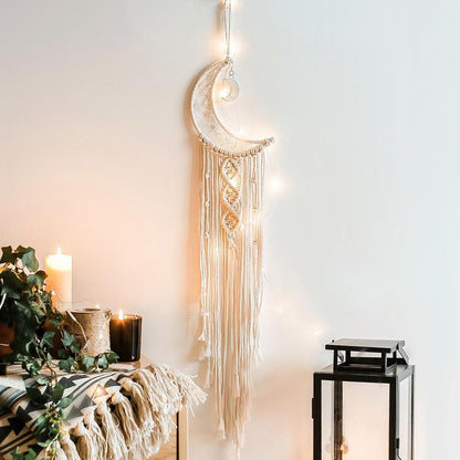 Star Moon Sun Dream Catcher Boho Home Wall Decor Girls Kids Nursery Garden Decoration Outdoor Gifts With Light