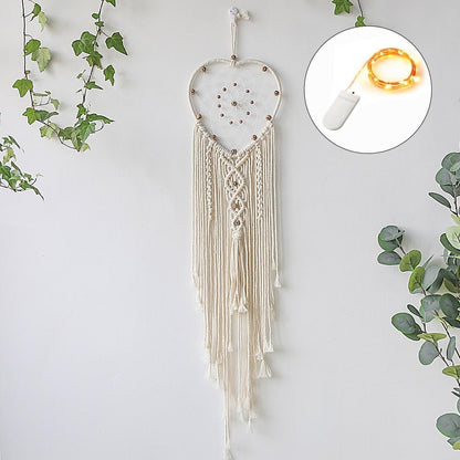 Star Moon Sun Dream Catcher Boho Home Wall Decor Girls Kids Nursery Garden Decoration Outdoor Gifts With Light