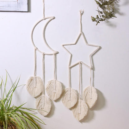 Star Moon Sun Dream Catcher Boho Home Wall Decor Girls Kids Nursery Garden Decoration Outdoor Gifts With Light