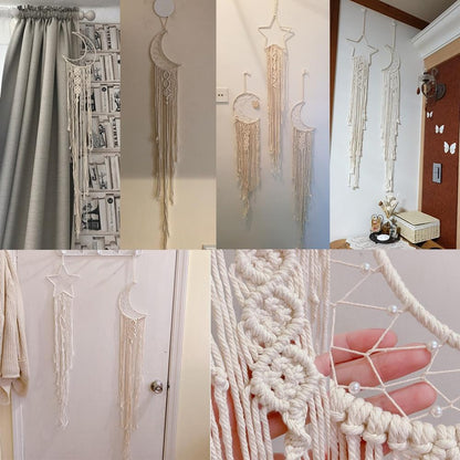 Star Moon Sun Dream Catcher Boho Home Wall Decor Girls Kids Nursery Garden Decoration Outdoor Gifts With Light