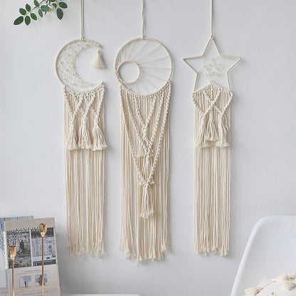 Star Moon Sun Dream Catcher Boho Home Wall Decor Girls Kids Nursery Garden Decoration Outdoor Gifts With Light