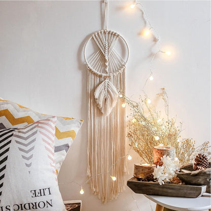 Star Moon Sun Dream Catcher Boho Home Wall Decor Girls Kids Nursery Garden Decoration Outdoor Gifts With Light