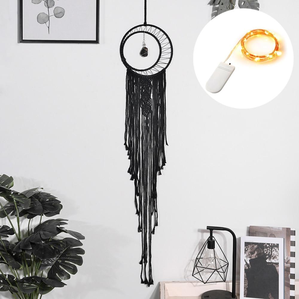 Star Moon Sun Dream Catcher Boho Home Wall Decor Girls Kids Nursery Garden Decoration Outdoor Gifts With Light