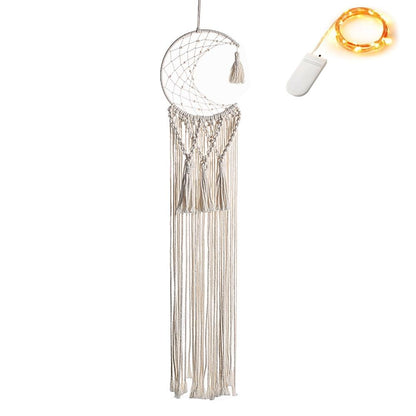Star Moon Sun Dream Catcher Boho Home Wall Decor Girls Kids Nursery Garden Decoration Outdoor Gifts With Light
