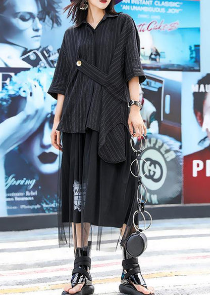 Summer 2025 new striped shirt women loose wild style shirt