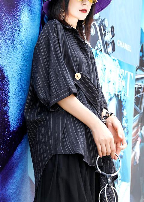Summer 2025 new striped shirt women loose wild style shirt