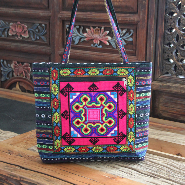 Embroidery Bag Women'S Shoulder Bag  National Style Bag Cross Stitch New Cloth Handbag
